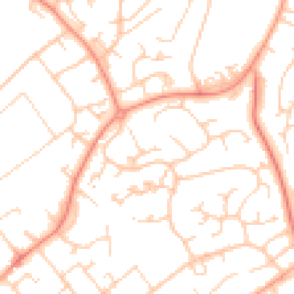 Daytime road noise heatmap for SO45 4BU