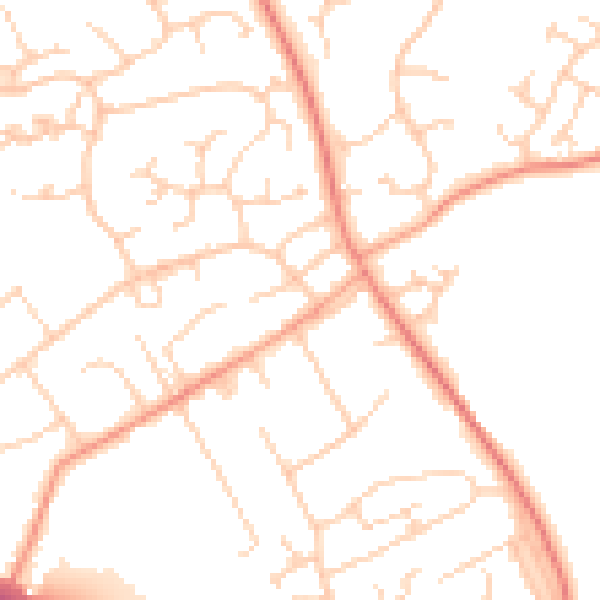 Daytime road noise heatmap for SO45 4HF