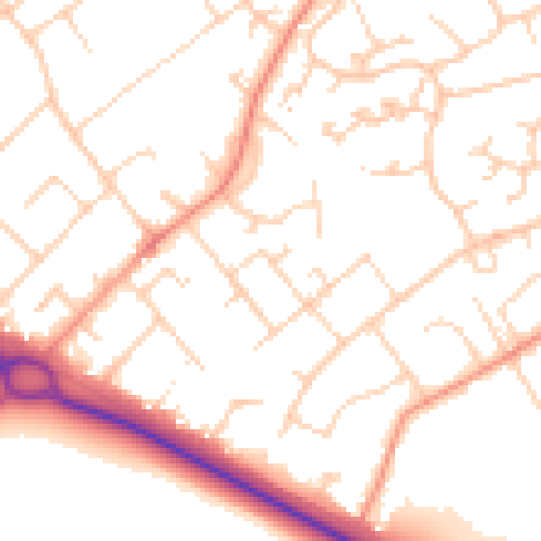 Daytime road noise heatmap for SO45 4HW