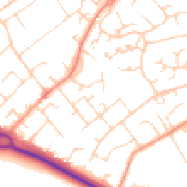 Daytime road noise heatmap for SO45 4JW