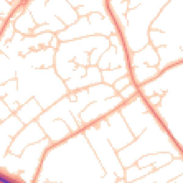 Daytime road noise heatmap for SO45 4LS
