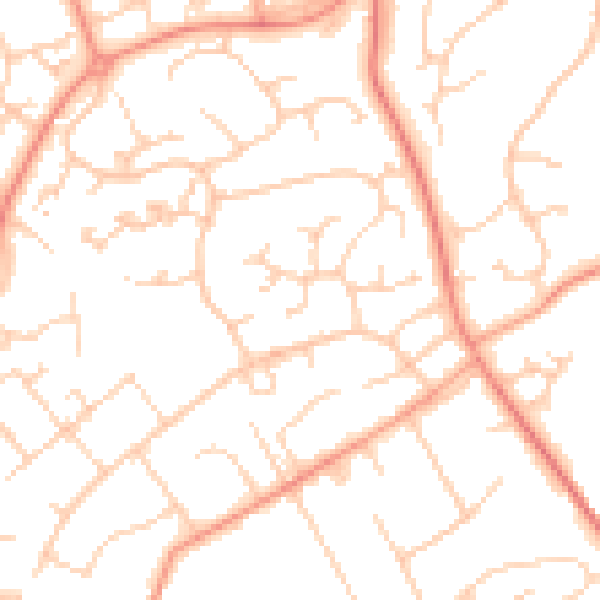 Daytime road noise heatmap for SO45 4LU