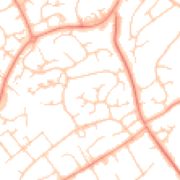 Daytime road noise heatmap for SO45 4LY