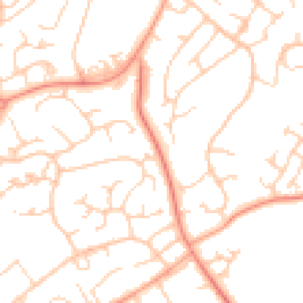 Daytime road noise heatmap for SO45 4NB