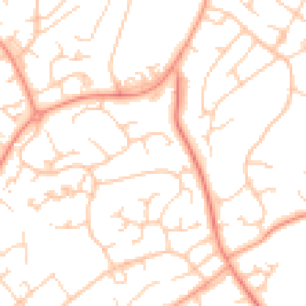 Daytime road noise heatmap for SO45 4NL