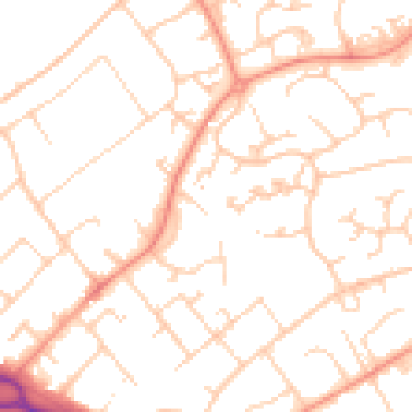 Daytime road noise heatmap for SO45 4NW