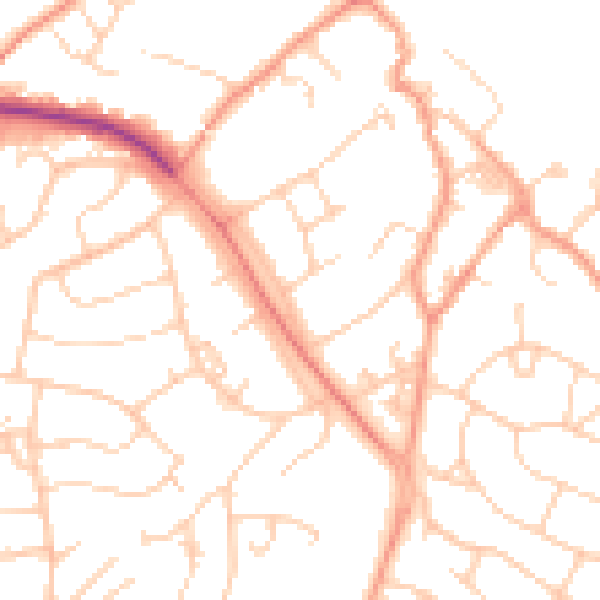 Daytime road noise heatmap for SO45 5GP