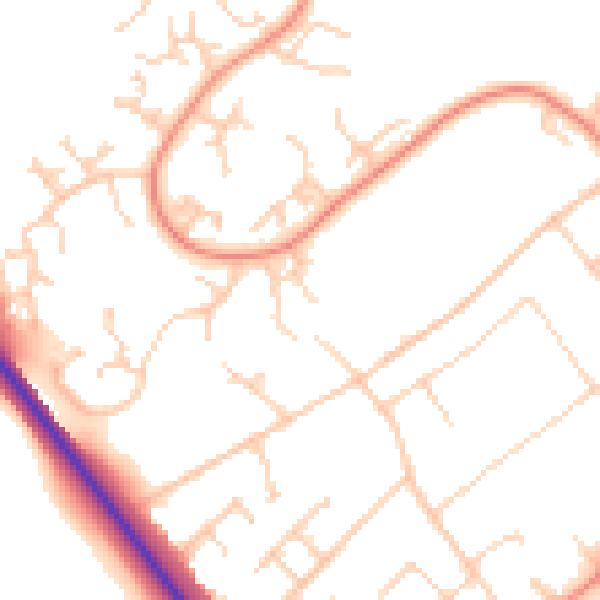 Daytime road noise heatmap for SO45 5QS