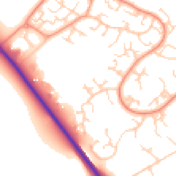 Daytime road noise heatmap for SO45 5SJ