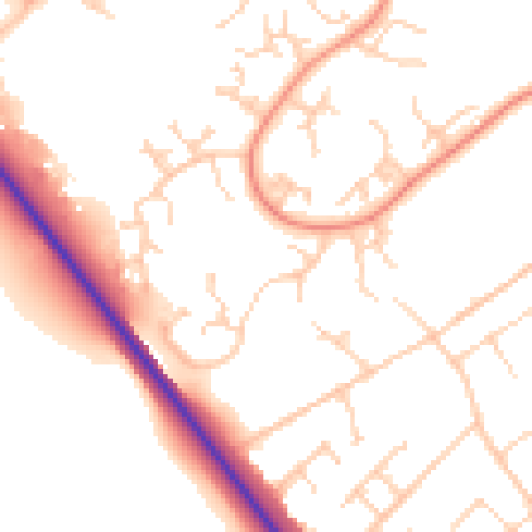 Daytime road noise heatmap for SO45 5SR