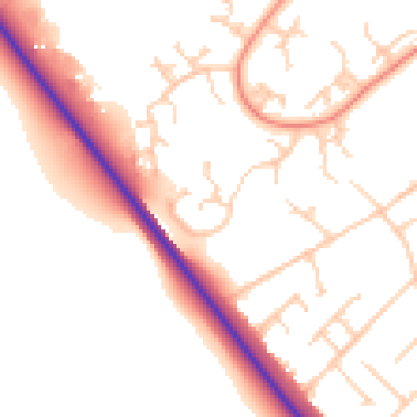 Daytime road noise heatmap for SO45 5ST