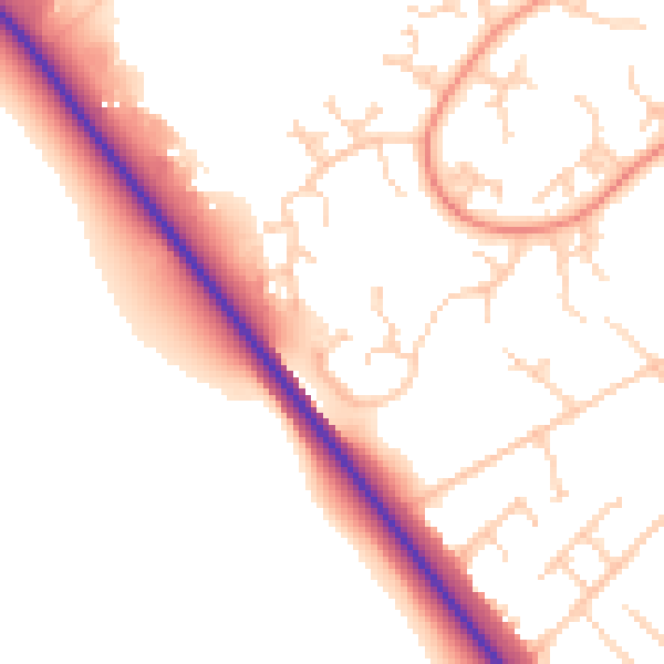 Daytime road noise heatmap for SO45 5SU