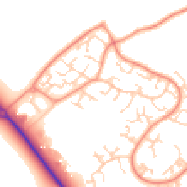 Daytime road noise heatmap for SO45 5UG