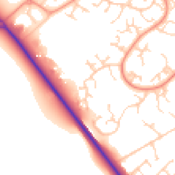 Daytime road noise heatmap for SO45 5WQ
