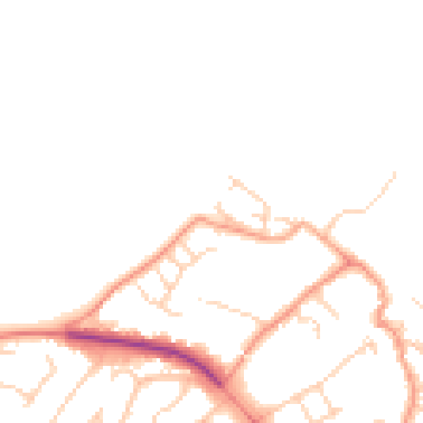 Daytime road noise heatmap for SO45 6AF