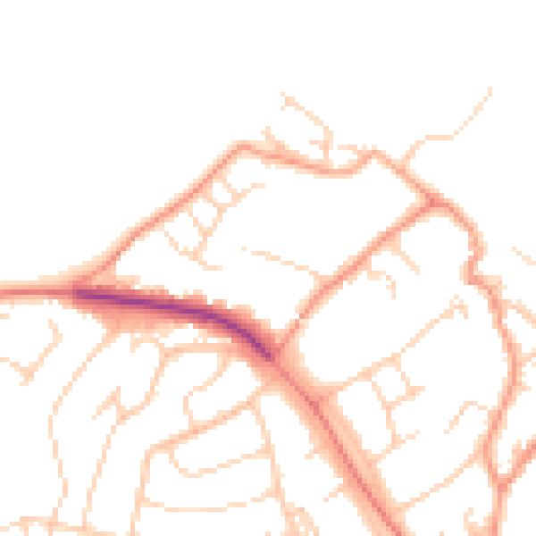 Daytime road noise heatmap for SO45 6AY