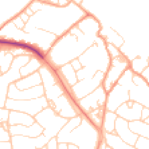 Daytime road noise heatmap for SO45 6BA