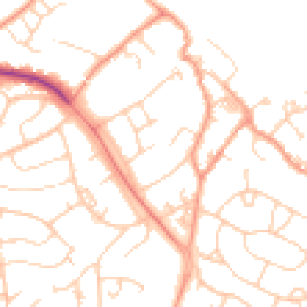 Daytime road noise heatmap for SO45 6BB
