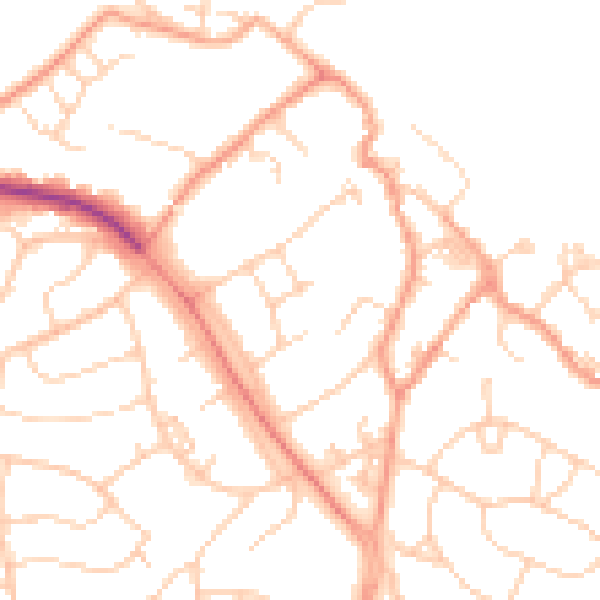Daytime road noise heatmap for SO45 6BD