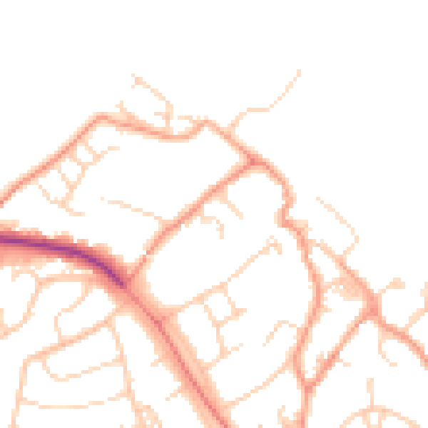 Daytime road noise heatmap for SO45 6DG