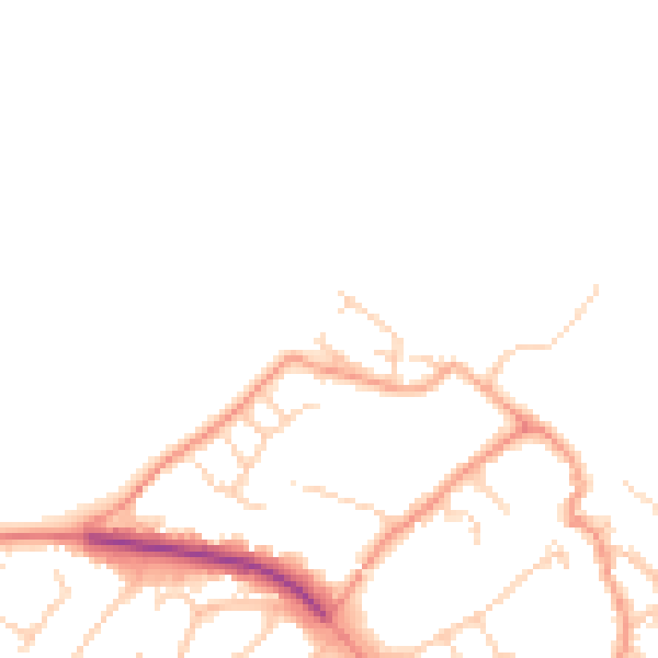 Daytime road noise heatmap for SO45 6DH