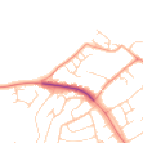 Daytime road noise heatmap for SO45 6DP