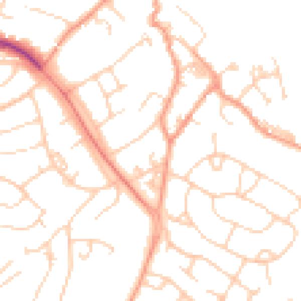 Daytime road noise heatmap for SO45 6DR