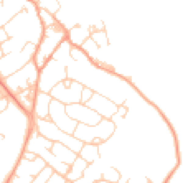Daytime road noise heatmap for SO45 6GQ