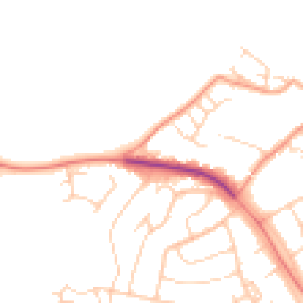 Daytime road noise heatmap for SO45 6QA