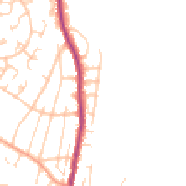 Daytime road noise heatmap for SO50 4JE