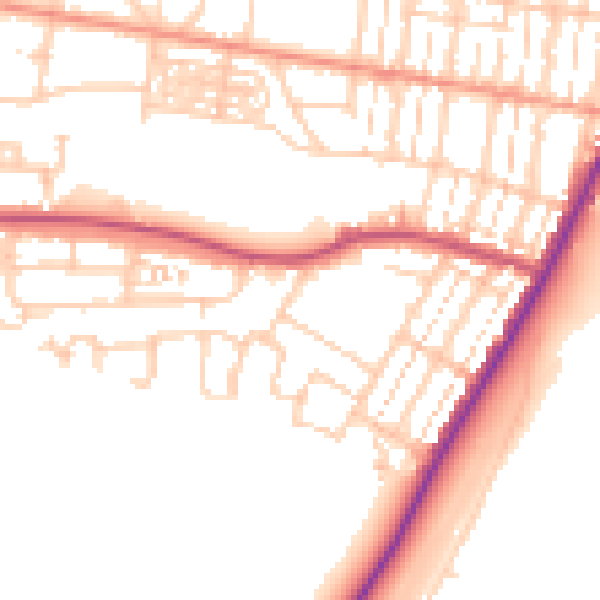 Daytime road noise heatmap for SO50 5BA