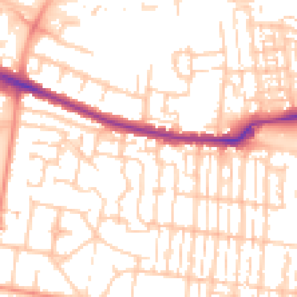 Daytime road noise heatmap for SO50 5GG