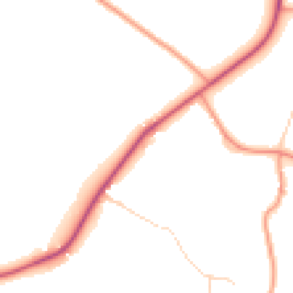 Daytime road noise heatmap for SO50 6HS