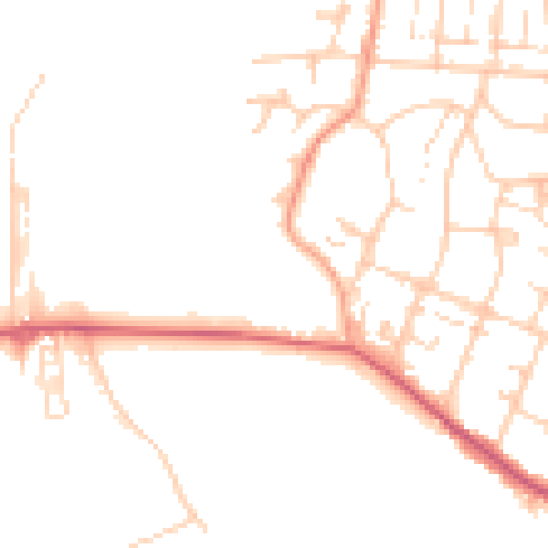 Daytime road noise heatmap for SO50 6QD