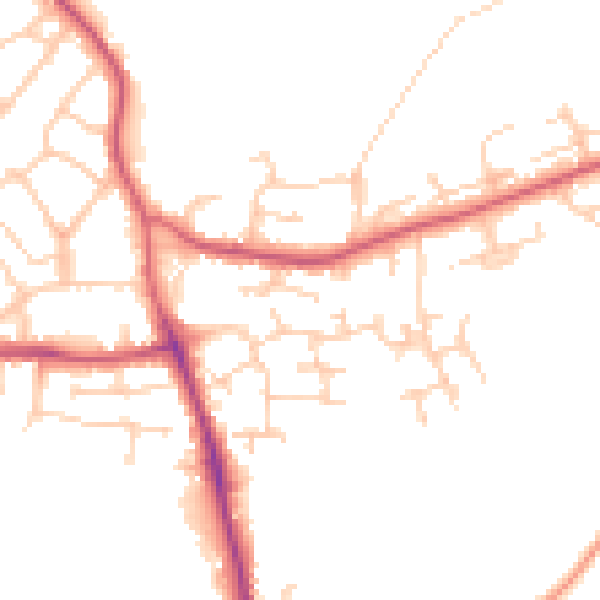 Daytime road noise heatmap for SO50 7ED