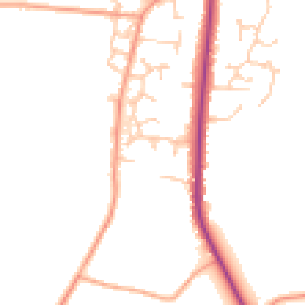 Daytime road noise heatmap for SO50 7PQ