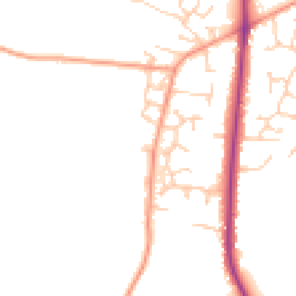 Daytime road noise heatmap for SO50 7QB