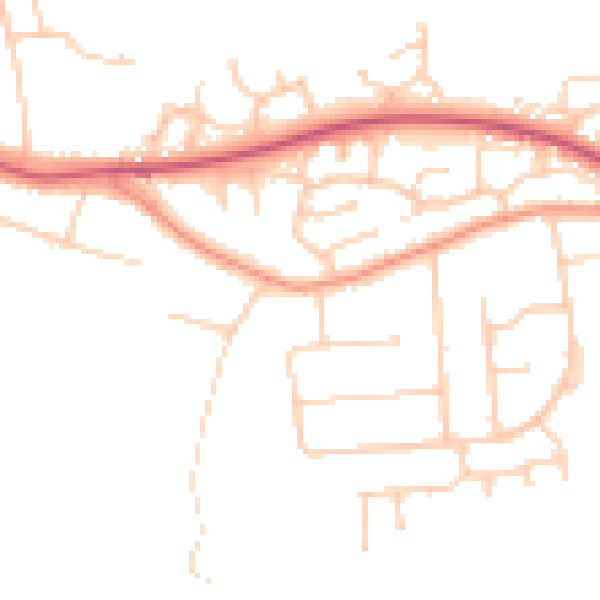 Daytime road noise heatmap for SO50 8HA