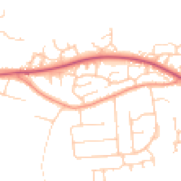 Daytime road noise heatmap for SO50 8JX