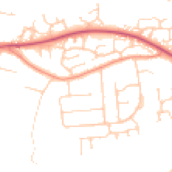 Daytime road noise heatmap for SO50 8QN