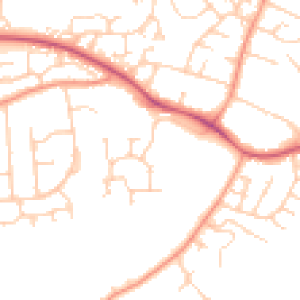 Daytime road noise heatmap for SO50 8RB