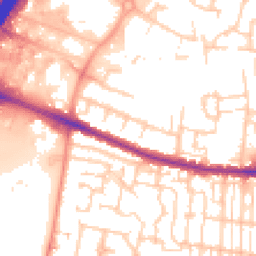 Daytime road noise heatmap for SO50 9EF