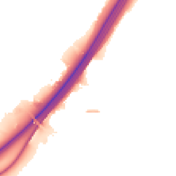 Night-time road noise heatmap for SO50 9LE