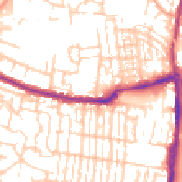 Daytime road noise heatmap for SO50 9PQ