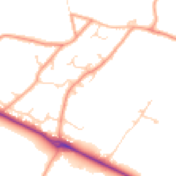 Daytime road noise heatmap for SO51 6JS