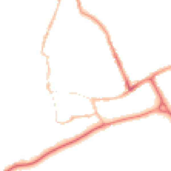 Night-time road noise heatmap for SO51 8DE