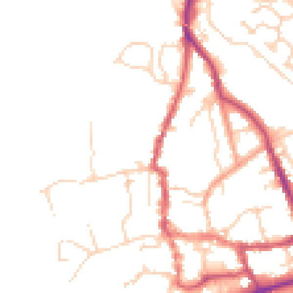 Daytime road noise heatmap for SO51 8FY