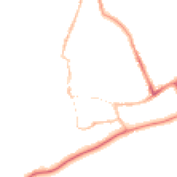 Night-time road noise heatmap for SO51 8LD