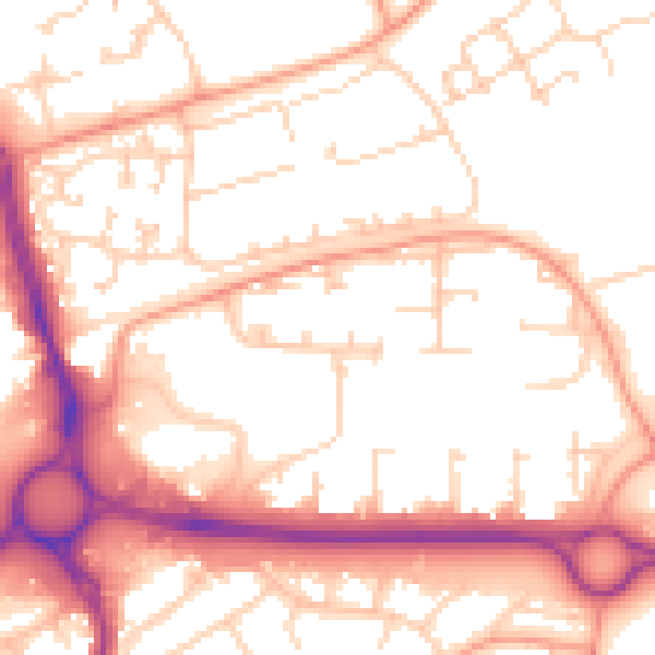 Daytime road noise heatmap for SP10 1EA