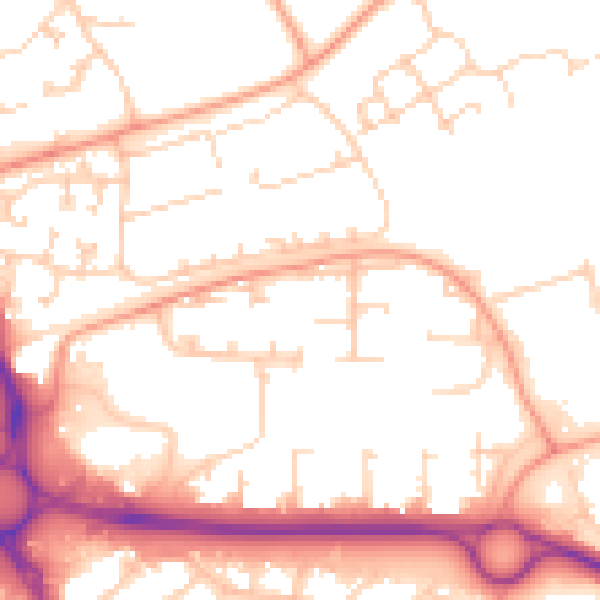 Daytime road noise heatmap for SP10 1EF